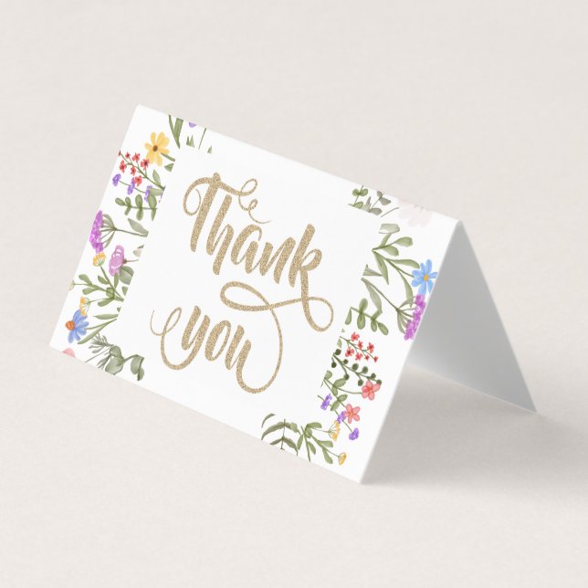 Carte De Visite Chic Fleur sauvage Meadow Glittery (Devant)