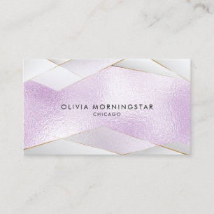 Carte De Visite Chic Frosted Lilac Verre Or Façades blanches