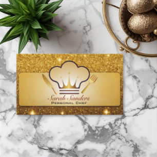 Carte De Visite Chic glam Chef personnel Restauration Parties scin