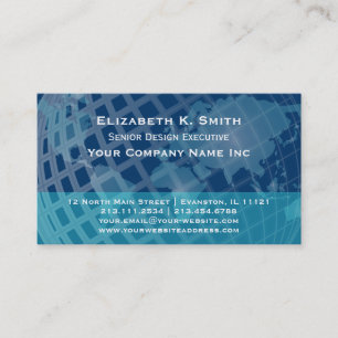 Carte De Visite Chic global d'entreprise moderne de bleu et d'Aqua