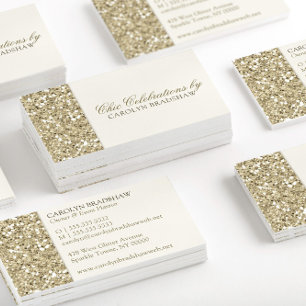 Carte De Visite Chic Gold Faux Parties scintillant Professionnel