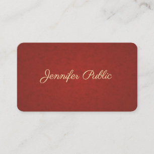 Carte De Visite Chic Gold Nom manuscrit Modèle moderne tendance