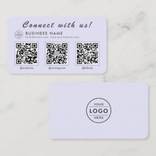 Carte De Visite Chic Lavande 3 QR Code Multi Réseaux Sociaux