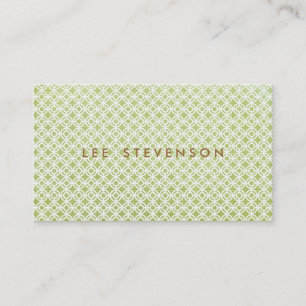 Carte De Visite Chic Lit Vert Linge Look Motif circulaire