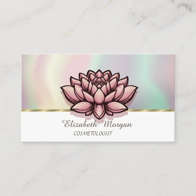 Carte De Visite Chic Lotus coloré (Devant)