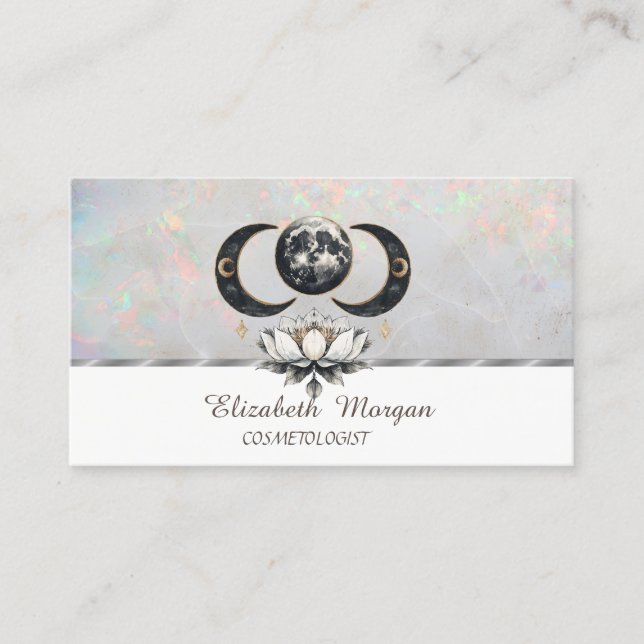 Carte De Visite Chic Lotus Moon Opal (Devant)