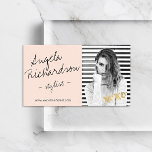 Carte De Visite Chic manuscrit de mode Styliste Acteur Modèle phot