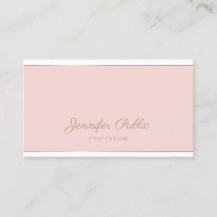 Carte De Visite Chic manuscrit Script Blush Pink Gold Modèle