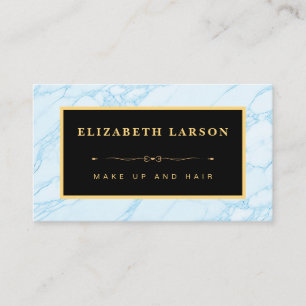Carte De Visite Chic maquillage Aqua Marbre Bleu Artiste Salon des