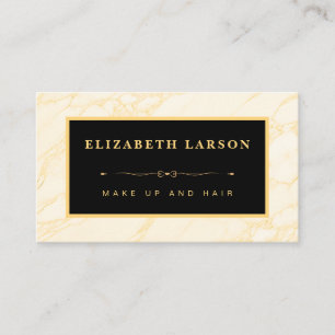Carte De Visite Chic Maquillage Gold Marble Artiste Salon de cheve