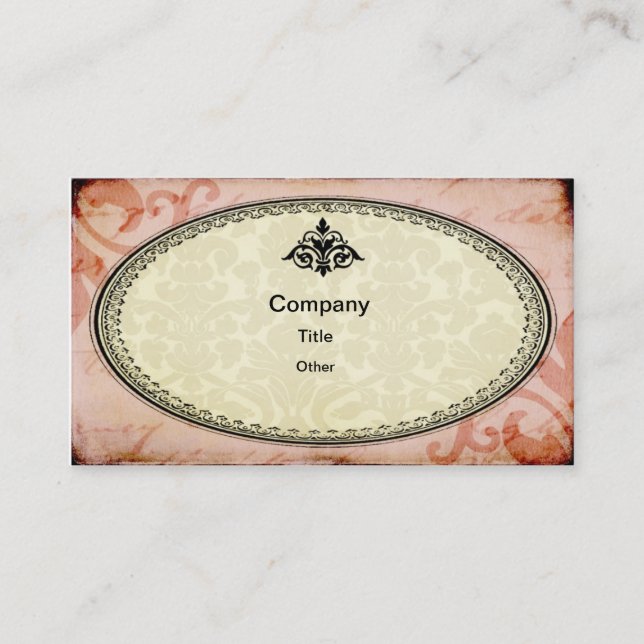 Carte de visite chic minable rose (Devant)