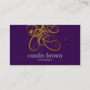 Carte de visite chic minimal de Cosmetologist d'or
