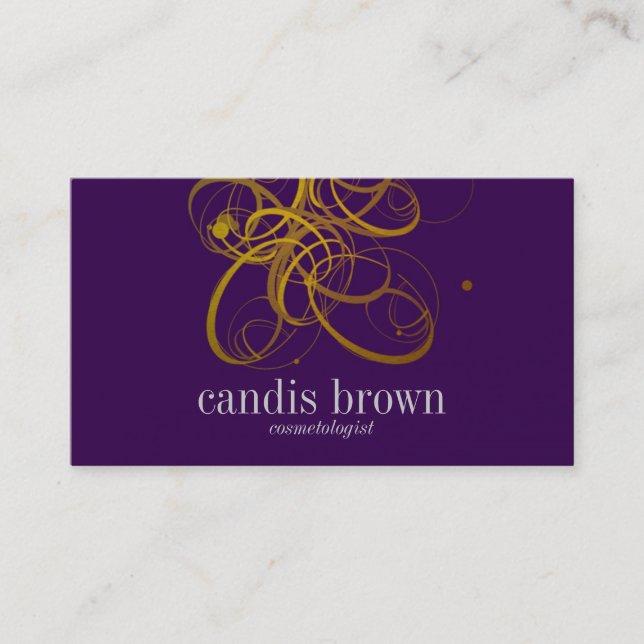 Carte de visite chic minimal de Cosmetologist d'or (Devant)