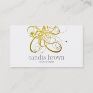 Carte de visite chic minimal de Cosmetologist d'or