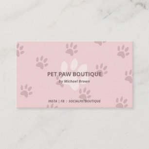 Carte De Visite Chic minimaliste pattes d'animaux de compagnie chi