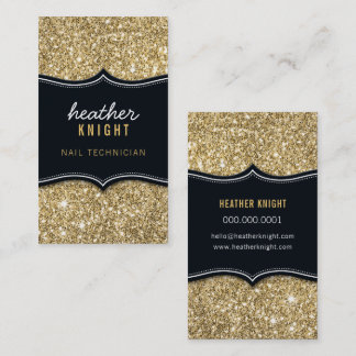 Carte De Visite CHIC modern luxury glam glitter black gold