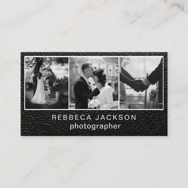 Carte De Visite Chic Modern Script Typography Simple Photographer  (Devant)