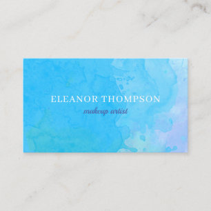 Carte De Visite Chic Moderne Aquarelle Bleue