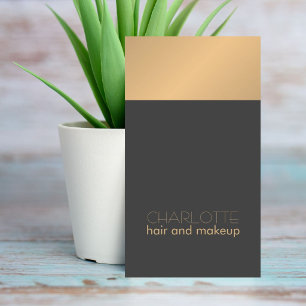 Carte De Visite Chic moderne cheveux gris cuivre et maquillage