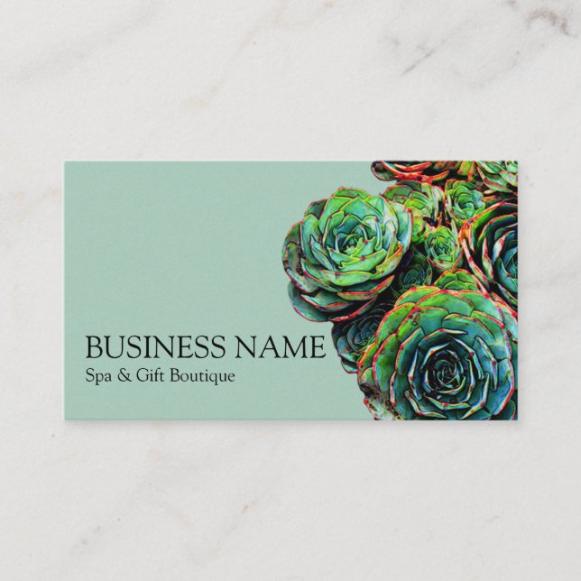 Carte De Visite Chic moderne de Succulents verts (Devant)