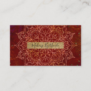 Carte De Visite Chic moderne fascinant d'or rouge de mandala de