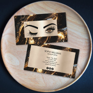 Carte De Visite Chic moderne Gold Maquillage Yeux Beauté Salon Las