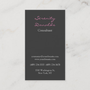 Carte De Visite Chic moderne Gris couleur écriture manuscrite simp