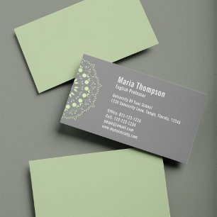 Carte De Visite Chic Moderne Professionnel Vert et Gris 