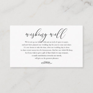 Carte De Visite Chic+Moderne Script Mariage Wishing Well Cards