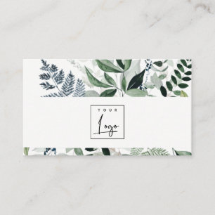 Carte De Visite Chic moderne vert feuillu Tropical Foliage Fern Lo