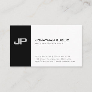 Carte De Visite Chic Monogramme Plain Nettoyant Sophistiqué Modern