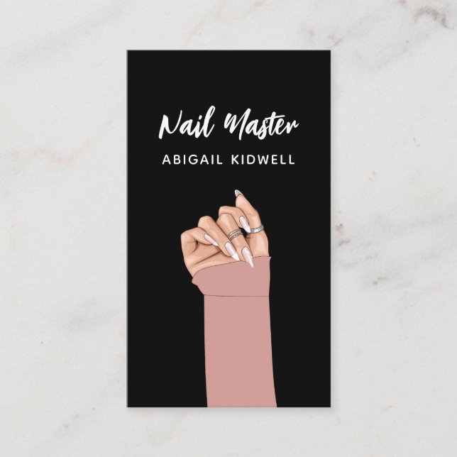 Carte De Visite Chic Nail Art QR Code Site Web (Devant)