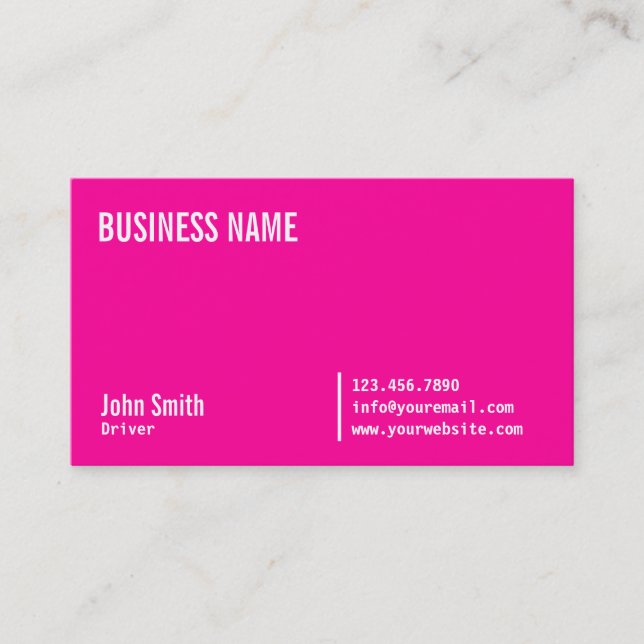 Carte de visite Chic Neon Rose (Devant)