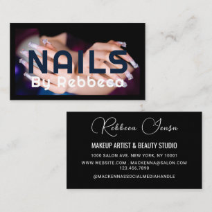 Carte De Visite Chic Parties scintillant Glam Nail Art Manicure Sa