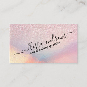Carte De Visite Chic Parties scintillant rose Iridescente Dégradé