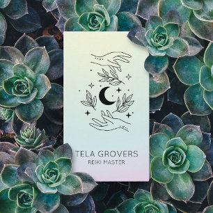 Carte De Visite Chic Pastel Ombre Reiki Hands Chakra Healer