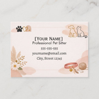 Carte De Visite Chic Pet Sitter Business Card 