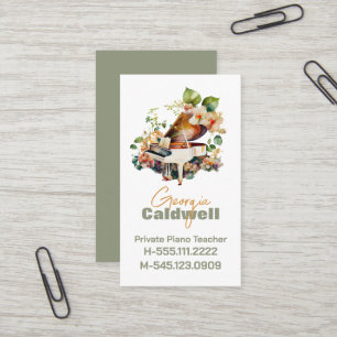 Carte De Visite Chic Piano enseignant aquarelle Art