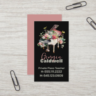 Carte De Visite Chic Piano enseignant aquarelle Art
