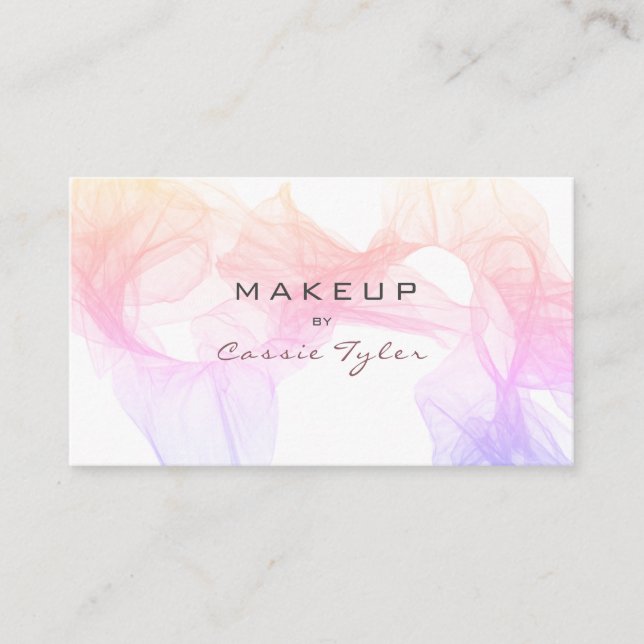 Carte De Visite Chic Pink Blue Pastel Aquarelle Abstraite (Devant)