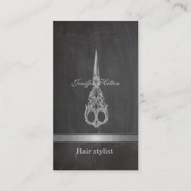 Carte De Visite Chic professionnel chic ciseaux tableau (Devant)