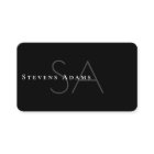 Chic professionnel noir et blanc Monogramme