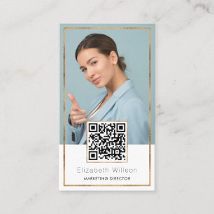Carte De Visite Chic professionnel QR Code Gold Parties scintillan