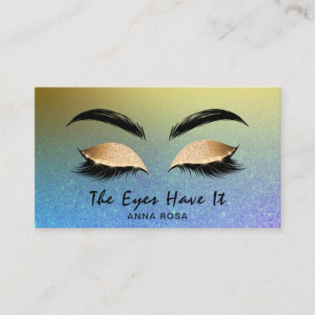 Carte De Visite *~* Chic PURPLE BLUE Lashes Extensions Brows (Devant)