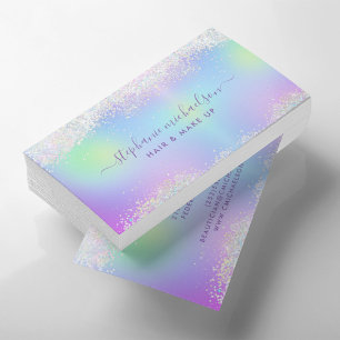Carte De Visite Chic Rainbow Holographic Parties scintillant Hair 