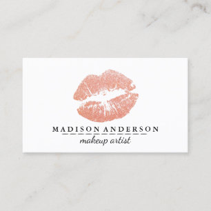 Carte De Visite Chic Rose Gold Lips maquillage
