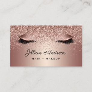Carte De Visite Chic Rose Parties scintillant or Eyelash Hair Prof