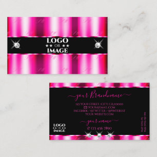 Carte De Visite Chic rose rouge Ombre noir bijoux étincelants avec