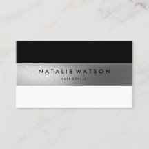 Chic Rough FAUX Argent Blancs Noir Moderne