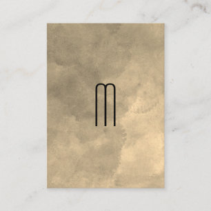 Carte De Visite Chic Sepia Aquarelle Monogramme